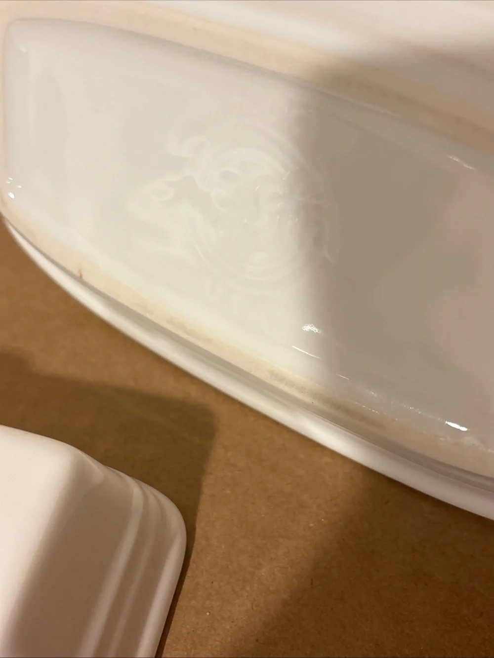 FIESTA White Ceramic Covered Butter Dish with Knob Top FIESTAWARE Retired HTF